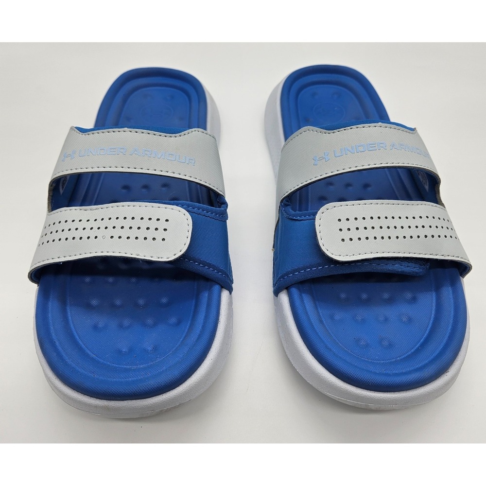 Under Armour Women's Ansa Studio Slide Sandals Size 10 Blue White Surf - Picture 3 of 11